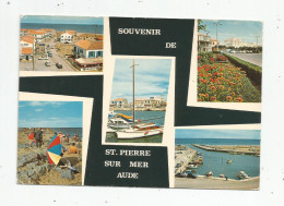 G-I-E , Cp , 11 , SAINT PIERRE SUR MER , Souvenir De La Plage , Multi Vues , Voyagée , Ed : SL - Autres & Non Classés