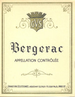 1 Etiquette Ancienne De VIN BERGERAC - GVS PARIS - Bergerac