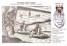 18-07c 2483 EC CS HK BK 2483 FDC Thurn Und Taxis Tassis Belgique Carte Souvenir Armoiries 2 Postillons - Cartoline Commemorative - Emissioni Congiunte [HK]