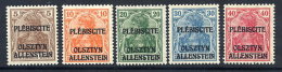 ALLENSTEIN 1920 Overprints On Germany Definitives Unissued Values, MNH /**.  Michel II-VI - Autres & Non Classés