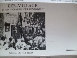 Carte Lettre Alpes Maritimes Eze Village Et Son Caveau Des Légendes Peintures De Fred Zeller En L'état - Eze