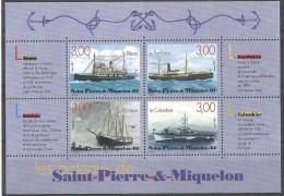 1999  Saint Pierre Et Miquelon N° BF 07  Nf** .Bloc-feuillet  . Les Bateaux De St Pierre Et Miquelon. - Blocchi & Foglietti