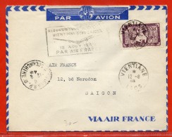 INDOCHINE LETTRE PAR AVION DE 1948 DE VIENTIANE LAOS POUR SAIGON - Cartas & Documentos