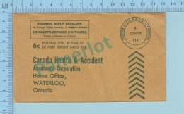 Canada EMA - Enveloppe 6 ¢ Pré Paid  -Réponse D´affaire, Canada Health & Accident  Waterloo Ontario -  2 Scans - Buoni Risposta Internazionali (Coupon)