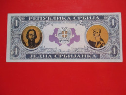X1- Fantasy Banknote 1 Srbijanka 1991. Serbia- Saint Sava - Serbien