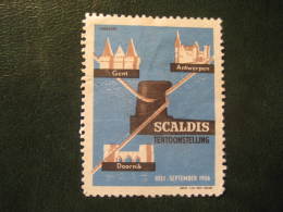 Doornik Gent Antwerpen 1956 SCALDIS Tentoonstelling Poster Stamp Label Vignette Belgium - Erinnophilie - Reklamemarken [E]