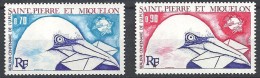 1974  Saint Pierre  Et Miquelon   N° 434 435  Nf**  .  Faune Goéland.   Centenaire De L'U.P..U. - Ongebruikt