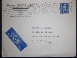 Algerie , Lette D Alger 1952 Pour Hyeres - Covers & Documents
