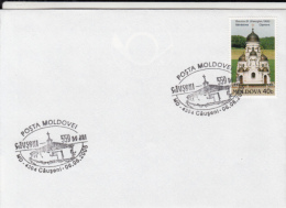 ARCHITECTURE, CAPRIANA MONASTERY, STAMP AND SPECIAL POSTMARK ON COVER, 2005, MOLDOVA - Abbeys & Monasteries