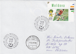 SOCCER WORLD CUP, SOUTH AFRICA'10, STAMPS AND SPECIAL POSTMARK ON COVER, 2010, MOLDOVA - 2010 – África Del Sur