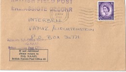 Enveloppe-   Expédiée  Du  Royaume - Uni  à  Destination  Du  Liechtenstein     $ - Postmark Collection