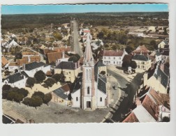 CPSM OUZOUER SUR LOIRE (Loiret) - En Avion Au-dessus De.......l'Eglise Et Route De Gien - Ouzouer Sur Loire