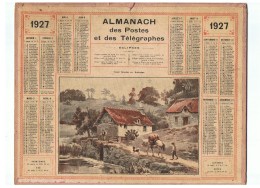 CALENDRIER-ALMANACH Des POSTES Et Des TELEGRAPHES 1927 ( Vieux Moulin En BRETAGNE ) - Grand Format : 1921-40