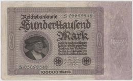 Hunderttausend Mark / 100 000 Mark - Reichsbanknote - German Reich / Deutsches Reich - Year 1923 - 100000 Mark