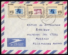 Zaire: Airmail Cover To Germany, 1982, 3 Stamps, Philatelic Exhibition, Philately, Rare Real Use! (traces Of Use) - Otros & Sin Clasificación