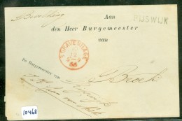 HANDGESCHREVEN BRIEF Van BURGEMEESTER LANGSTEMPEL RIJSWIJK Uit 1866 Aan BURG Te BROEK A/z KL.ROND GOUDA TAKJE (10.468) - Lettres & Documents