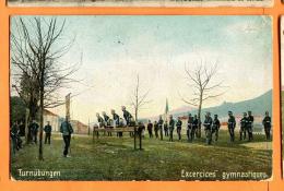 FAS-08 Exercices Gymnastiques Turnübungen Militaires Militär Stempel Ecole Militaire Colombier 1909 - Colombier