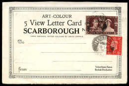 GREAT BRITAIN - 1937 Art-Colour 5 View Letter Card SCARBOROUGH. Without Address. (d-586) - Lettres & Documents
