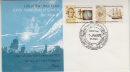 AAT 1973 200th Anniversary Of Cook In The Antarctic 2v  FDC Ca Davis  (30868) - FDC