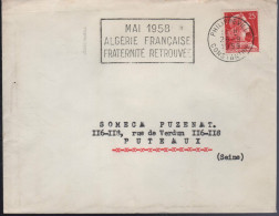 Lettre Algérie Secap =o Philippeville 26 -9 1959 " Mai 1958 Algérie Française Fraternité Retrouvée " - Lettres & Documents