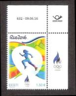 XXXI Summer Olympic Games - Rio 2016 Estonia MNH Corner Stamp With Issue Number Mi 866 - Eté 2016: Rio De Janeiro