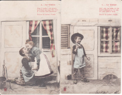 2 Cartes, Le Vitrier, 1 Et 4,  Genre Bergeret, 1905, 2 Scans - Verzamelingen & Reeksen