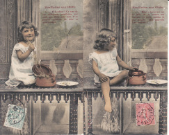 2 Cartes, Nouillettes Aux Oeufs,  1 Et 2,  Genre Bergeret, 1905, 2 Scans - Verzamelingen & Reeksen