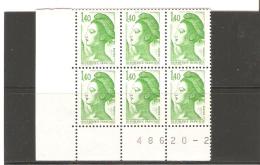 FRANCE  VARIETE PLIE ACCIDENTEL DANS BLOC DE SIX SUR DEUX TIMBRES N°2186 NEUF ** - Unused Stamps