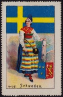 Sweden Sverige National Costume  / Folk Art / Flag / Coat Of Arms - Cinderella / Label / Vignette - MH - Neufs