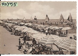 Emilia Romagna-forli Cesena-cesenatico La Ridente Spiaggia Animatissima Veduta Anni 40 50 - Autres & Non Classés