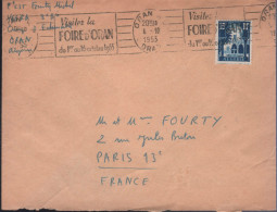 Lettre Algérie RBV Oran RP 4 10 1955 " Visitez La FOIRE D'ORAN Du 1er Au 16 Octobre 1955 " - Brieven En Documenten