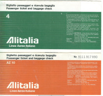 ALITALIA - BIGLIETTO PASSEGGERI COMPLETO, 1985 PASSENGER COUPON,PUBBLICITA', - Europa