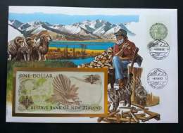 New Zealand Daily Life 1992 Sheep Mountain Cat Culture Lake Kiwi Bird FDC (banknote Cover) *rare *odd - Covers & Documents