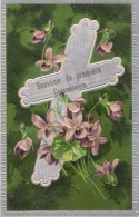 Carte Gaufrée Première Communion Violettes - Communie