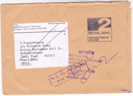 2006 GB Returned INDIA 'RLO MOMBAI For DISPOSAL' 'RETOUR NOT KNOWN'  BODINAYAKAPURINDIA COVER Royal Mail HQ13703 Paid - Brieven En Documenten