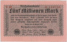 5 Millionen Mark - Reichsbanknote - German Reich / Deutsches Reich - Year 1923 - 5 Miljoen Mark