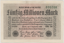 50 Millionen Mark - Reichsbanknote - German Reich / Deutsches Reich - Year 1923 - 50 Miljoen Mark