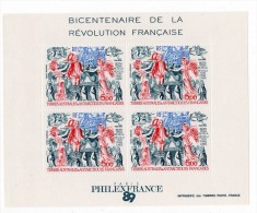 T.A.A.F - BLOC N° 1  **  Bicentenaire De La Révolution Française - Blocchi & Foglietti