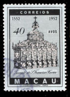 !										■■■■■ds■■ Macao 1952 AF#370ø St.Francisco De Xavier 40 Avos (x10585) - Gebraucht