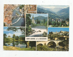 G-I-E , Cp , 09 , SAINT GIRONS Vu Du Ciel , Multi Vues , écrite , LE COUSERANS , Ed : Théojac N° 4 - Saint Girons