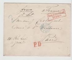 RL181 / Aus Russland, Franco 1863 Vis¡a BP Königsberg - Bromberg Nach Paris - Covers & Documents