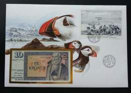 Iceland Motives Typical For Land 1986 Bird Birds Fauna Animal FDC (banknote Cover) *rare - Storia Postale