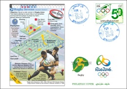 ALGERIA 2016 - Philatelic Cover Olympic Games Rio 2016 Rugby Olympische Spiele Olímpicos Olympics - Verano 2016: Rio De Janeiro