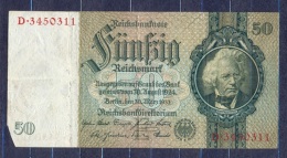 Germany - 1933- 50 Mark   E/D  -    ( VF+ ) .P-182a ...R 175a - 50 Reichsmark