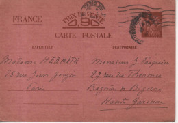CARTE POSTALE - FRANCE - PRIX DE VENTE 0.90 - 1940 - PAP: Antwort