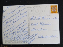 LETTRE ANDORRE ANDORRA YT 157 ARMOIRIE - CACHET HEXAGONAL HACHURE CANILLO - VALLEE ENVALIRA - Storia Postale