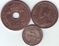 East Africa Set Of 3 Coins 10 Cents 1907, 50 Cents 1922 And Shilling 1921 - Sonstige – Afrika
