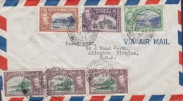 Trinidad ATA Trinidad Automobile Association Air Mail PORT OF SPAIN 1951 Cover Brief ARLINGTON Virg. USA 3-Stripe (2 Sca - Trinité & Tobago (...-1961)