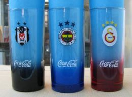 AC - COCA COLA BESIKTAS FENERBAHCE GALATASARAY BRAND NEW GLASSES FROM TURKEY - Tazas & Vasos