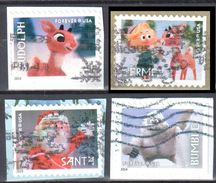 United States 2014 Rudolph, The Red-Nosed Reindeer - Sc #4946-49 - Mi 5132-35 BD - Used - Oblitérés